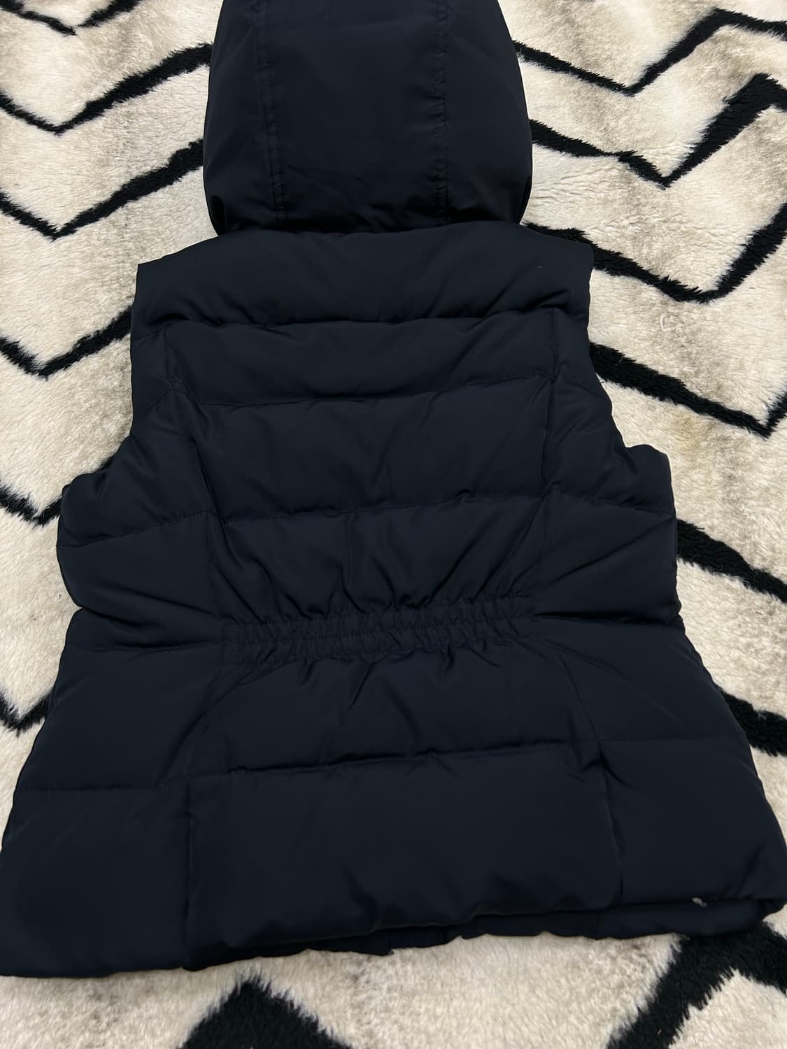 [S]홀리스터 쉐르파 후드 패딩조끼/짙은네이비/슬림 상품이미지3