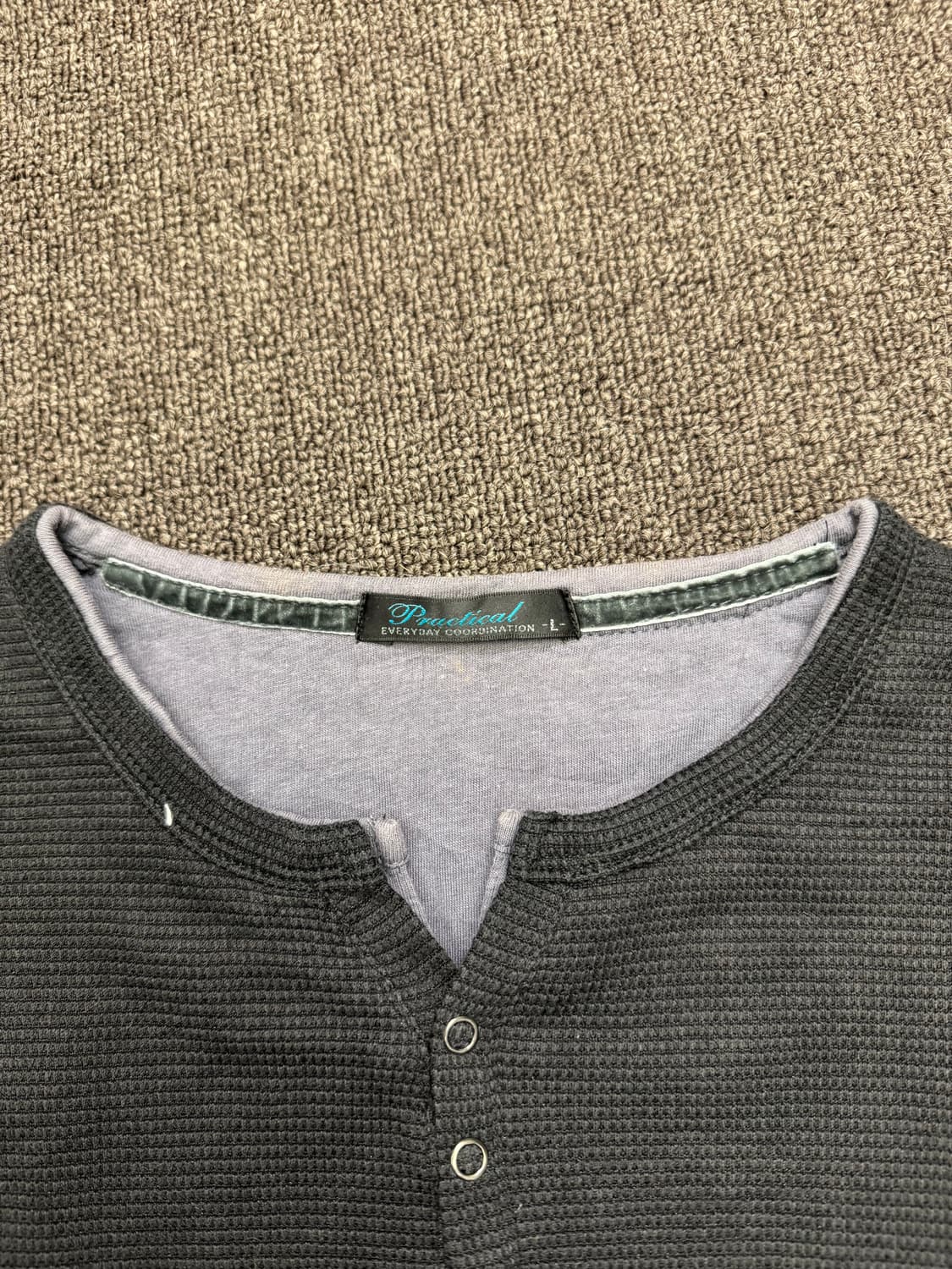 L)Japanese vintage 레이어드 헨리넥 와플 롱슬리브 상품이미지4
