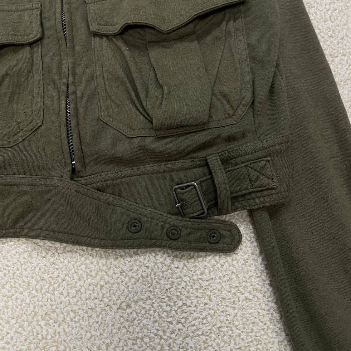 디젤 크롭 밀리터리 자켓 카키 상품이미지4