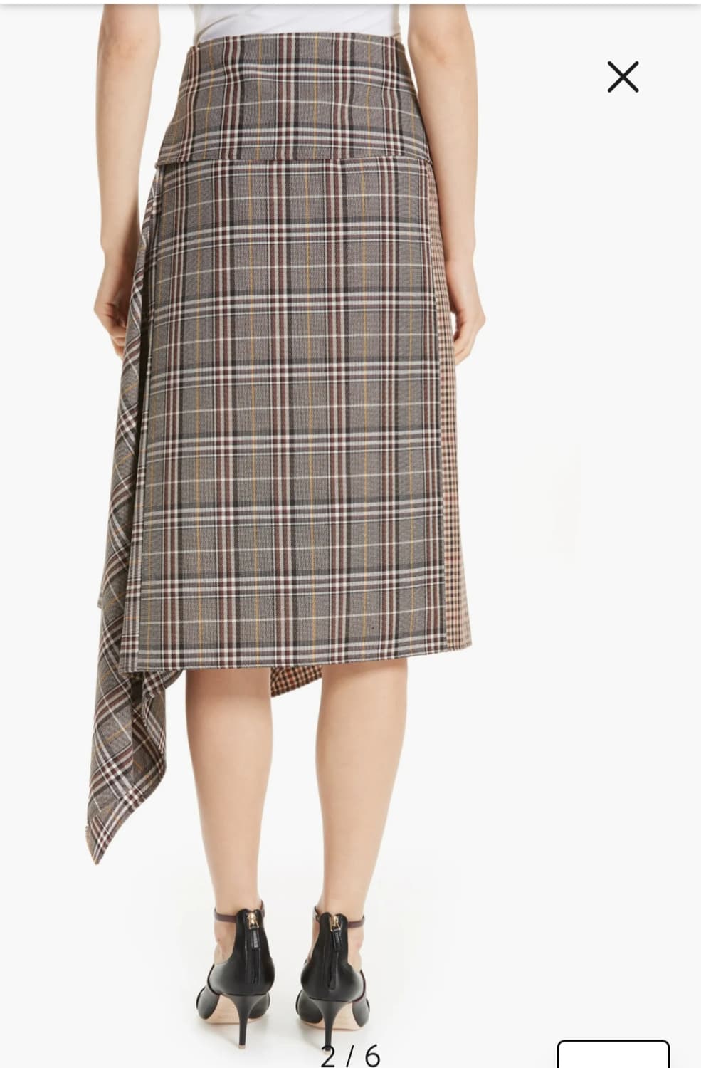 몬스 MONSE 믹스 체크 울 블랭킷 랩 스커트 0 상품이미지2