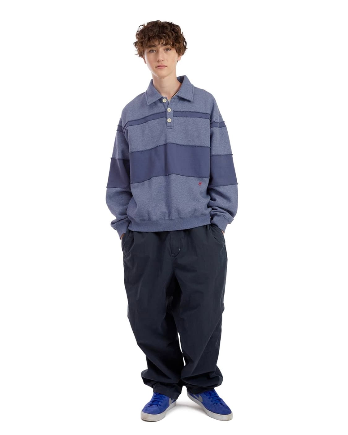 (새제품/정가이하) 썬러브 카라맨투맨 레이어드 스웨트 폴로 히터 XL 상품이미지1