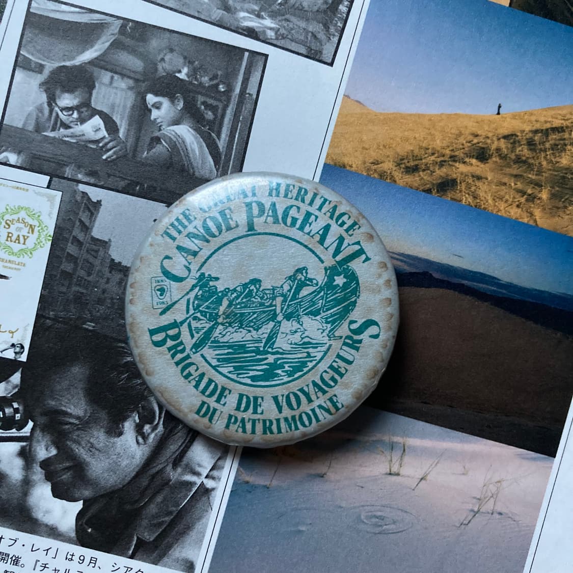 빈티지 보트 프린팅 민트 핀 버튼 뱃지 브로치 악세사리 상품이미지1