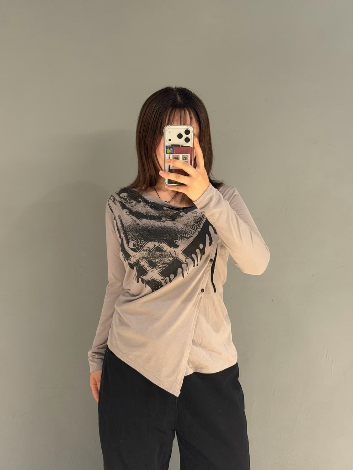 Side snap design printing cardigan 상품이미지2