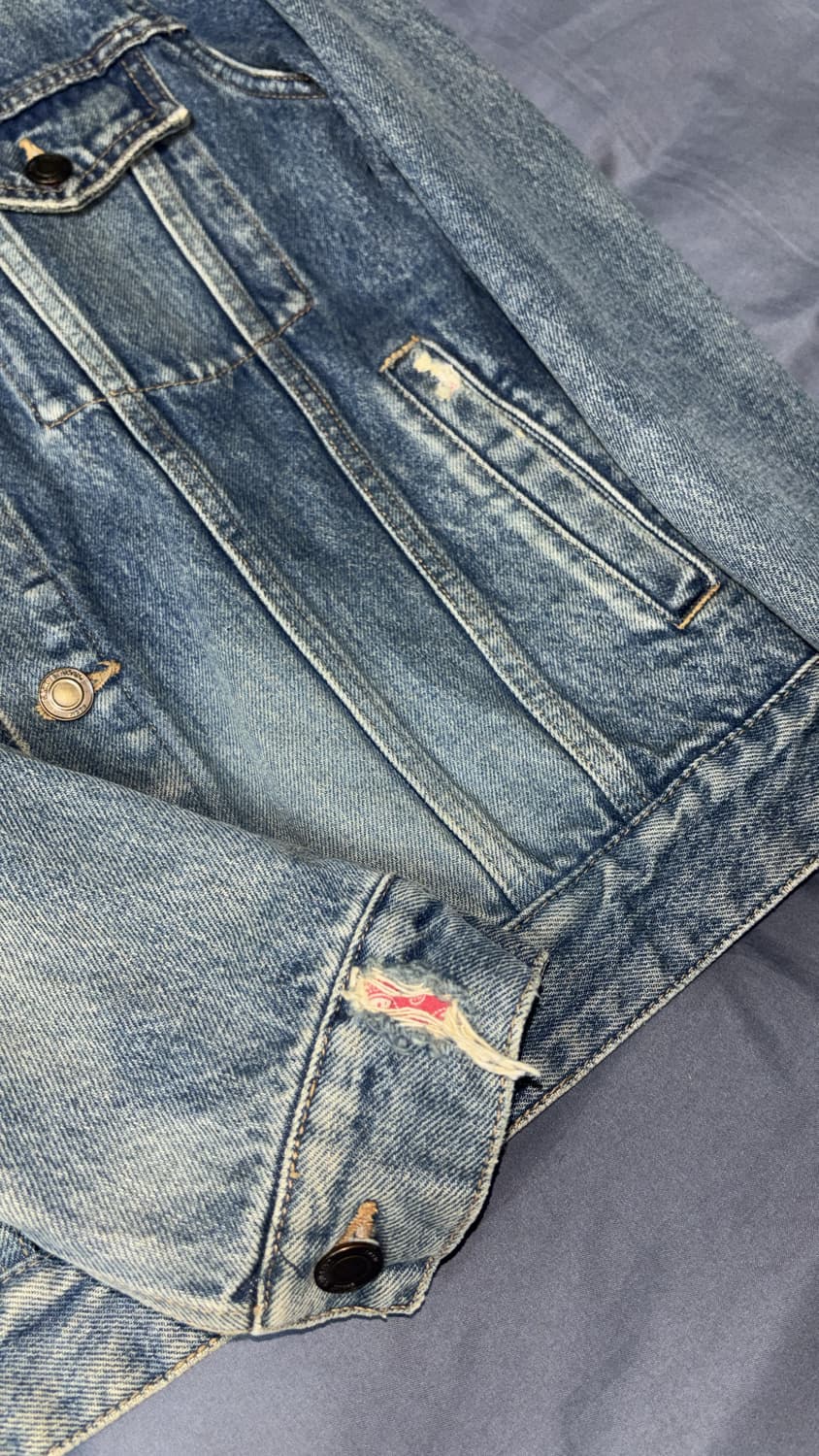 생로랑 데님 반다나 디스 디테일 트러커 자켓 xs사이즈 상품이미지3