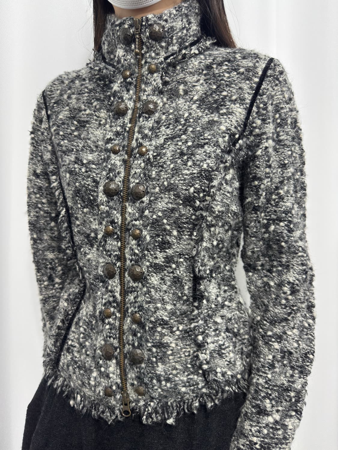 pinore stud knit twoway zipup 상품이미지4