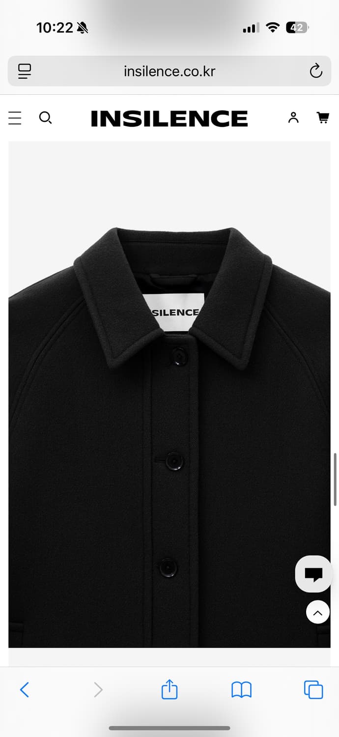 인사일런스 하프발마칸코트 블랙M 상품이미지3