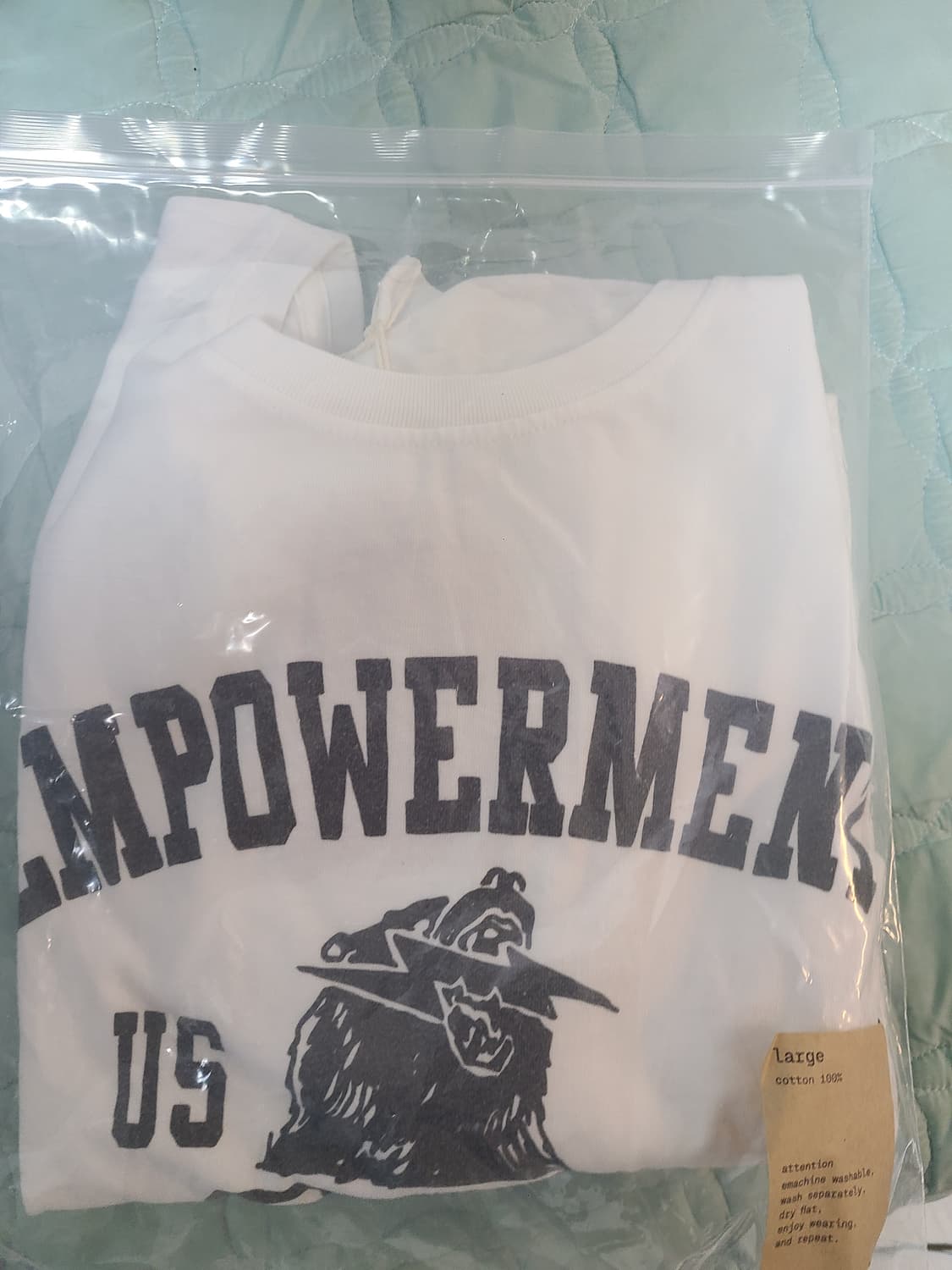 컬렉트 피시스 EMPOWERMENT 화이트 반팔 티셔츠 L 상품이미지2