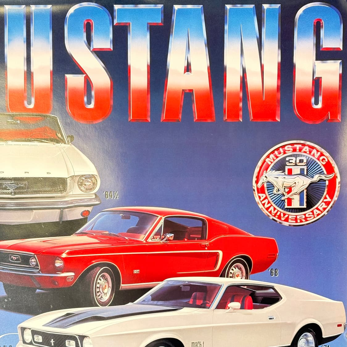 포드 머스탱 30주년 빈티지 포스터 (액자포함) 상품이미지3