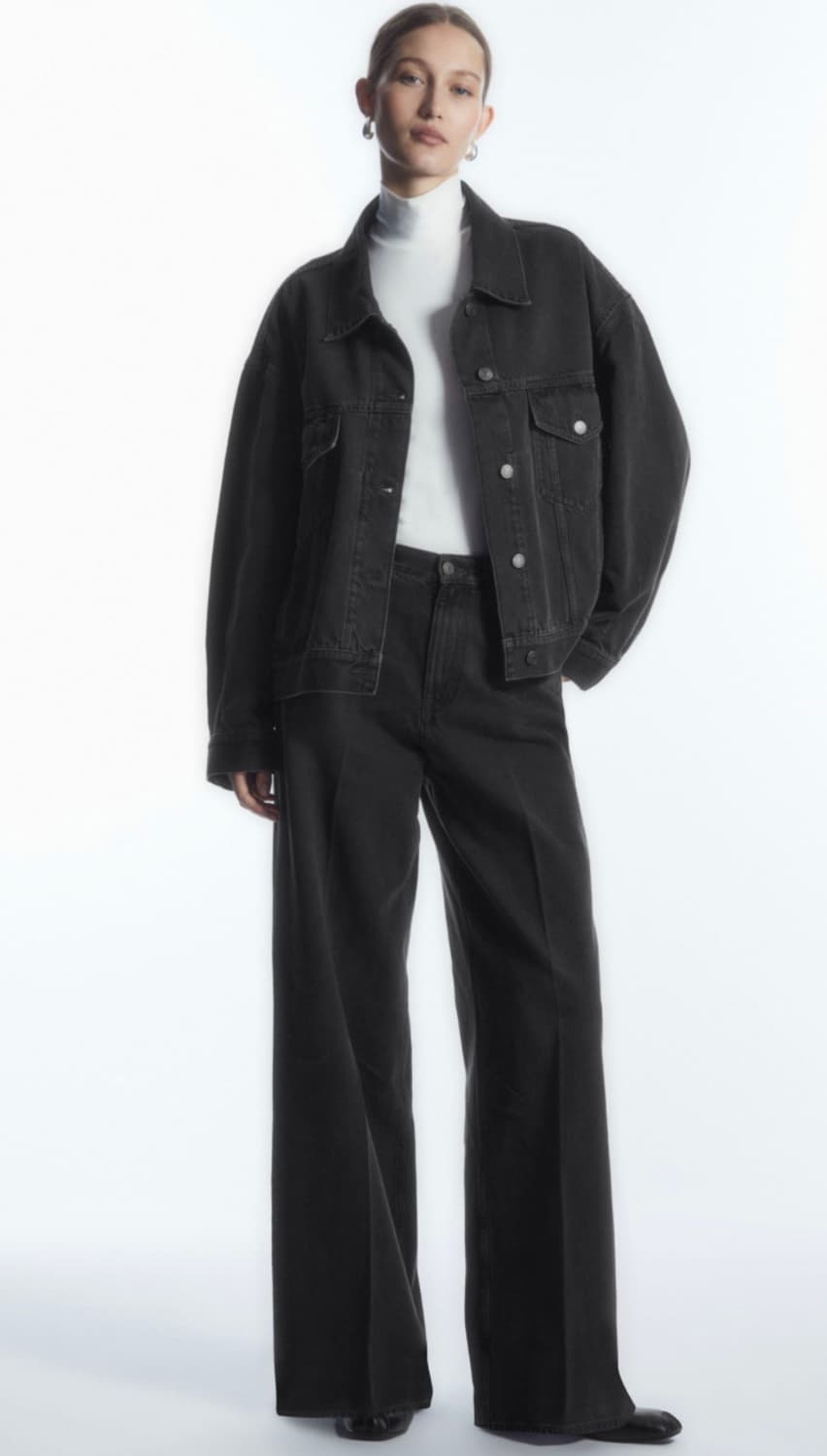 Cos 코스 팬츠 바지 TIDE 진 와이드 타이드 진 청바지 워시드블랙 상품이미지1