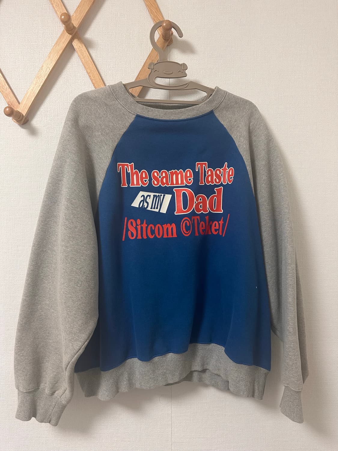 테켓 기모 맨투맨 blue/gray L 상품이미지1