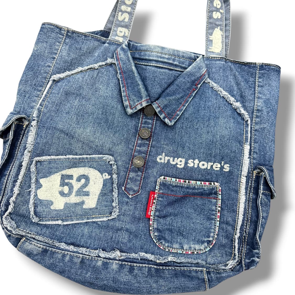 drug store's 드럭스토어 프린팅 데님 에코백 상품이미지3