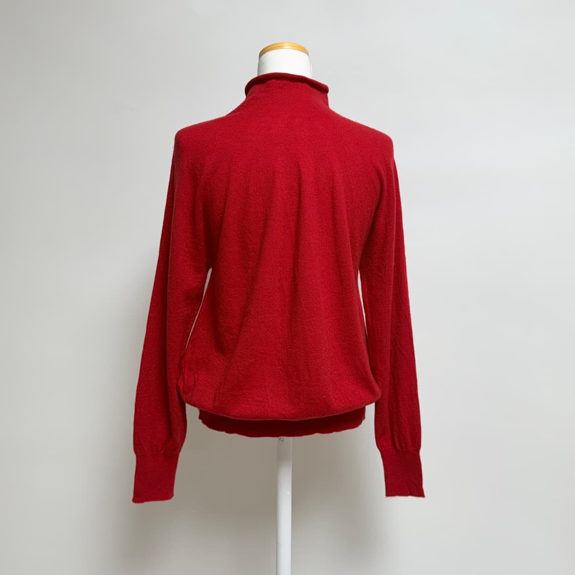 [울 80% 캐시미어 20%] 레드 하프넥 긴팔 니트 상품이미지3