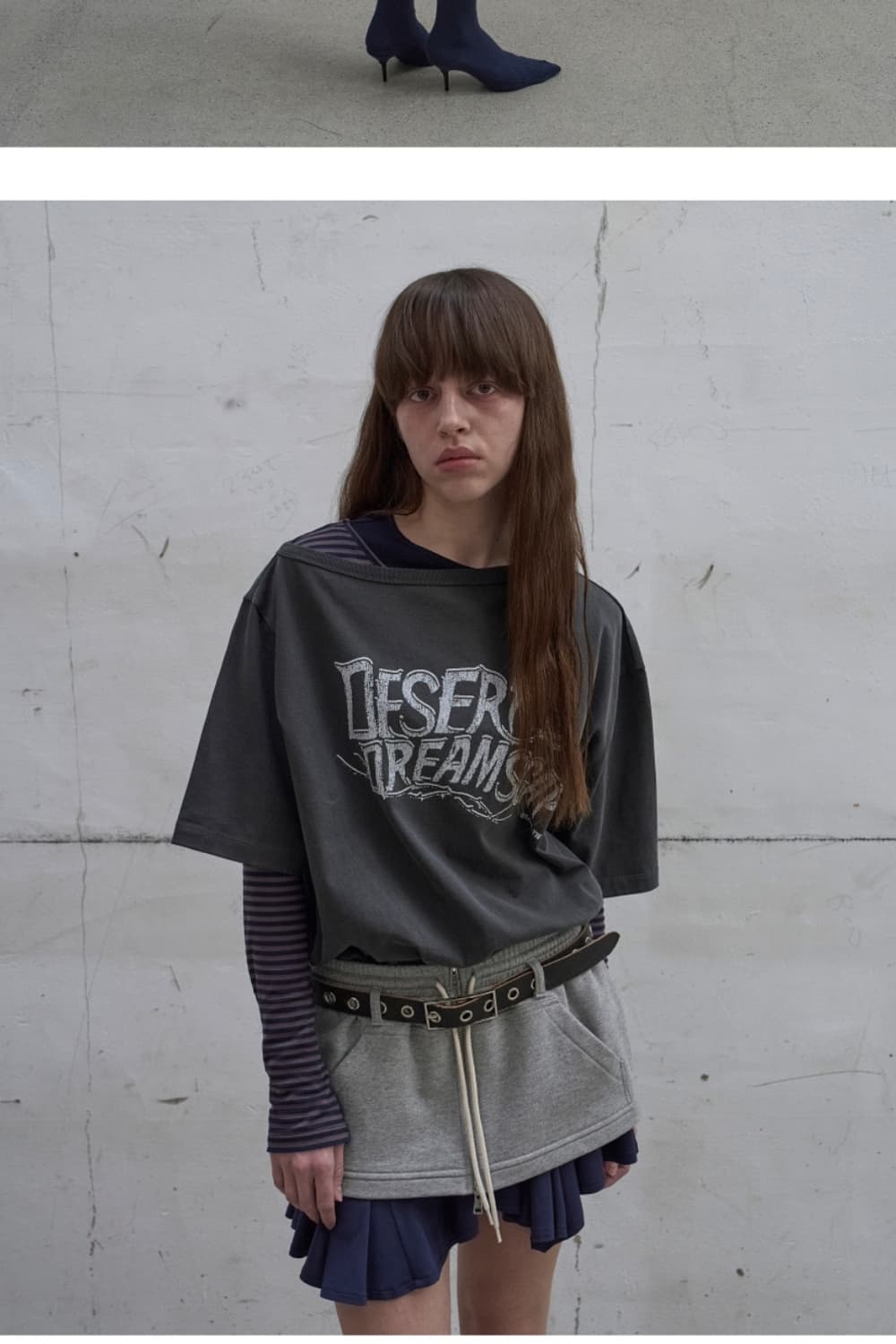 엘씨디씨 티엠 ASYMMETRIC PRINTED T 다크그레이 상품이미지4