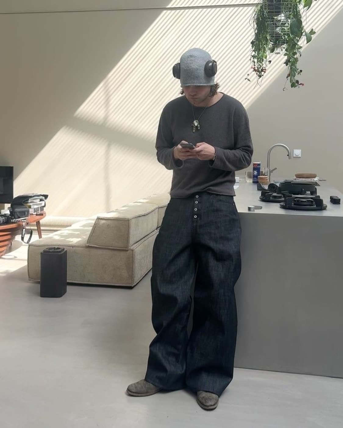 생지 와이드 데님 팬츠 상품이미지2