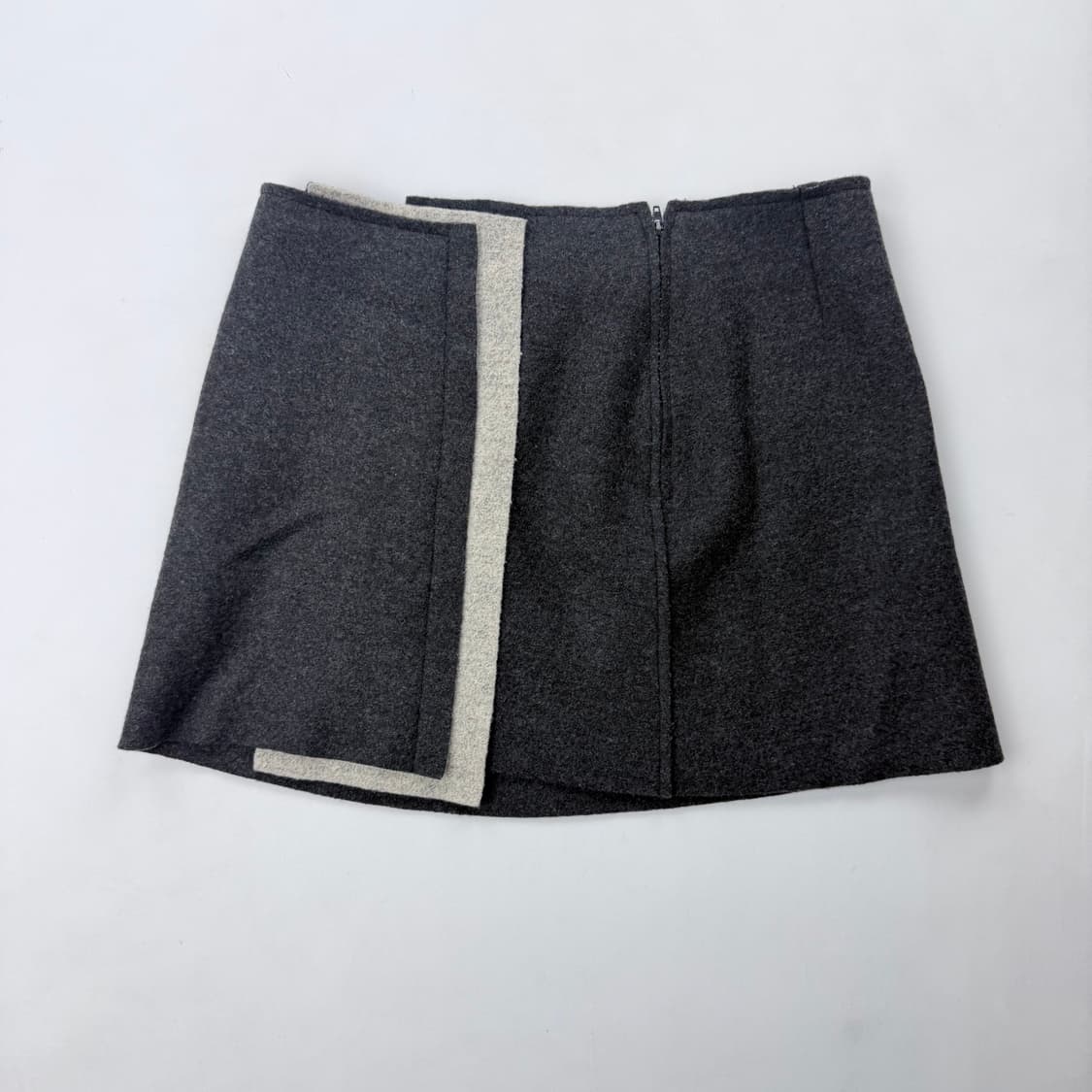 질샌더 투톤 패널 울 스커트 상품이미지1