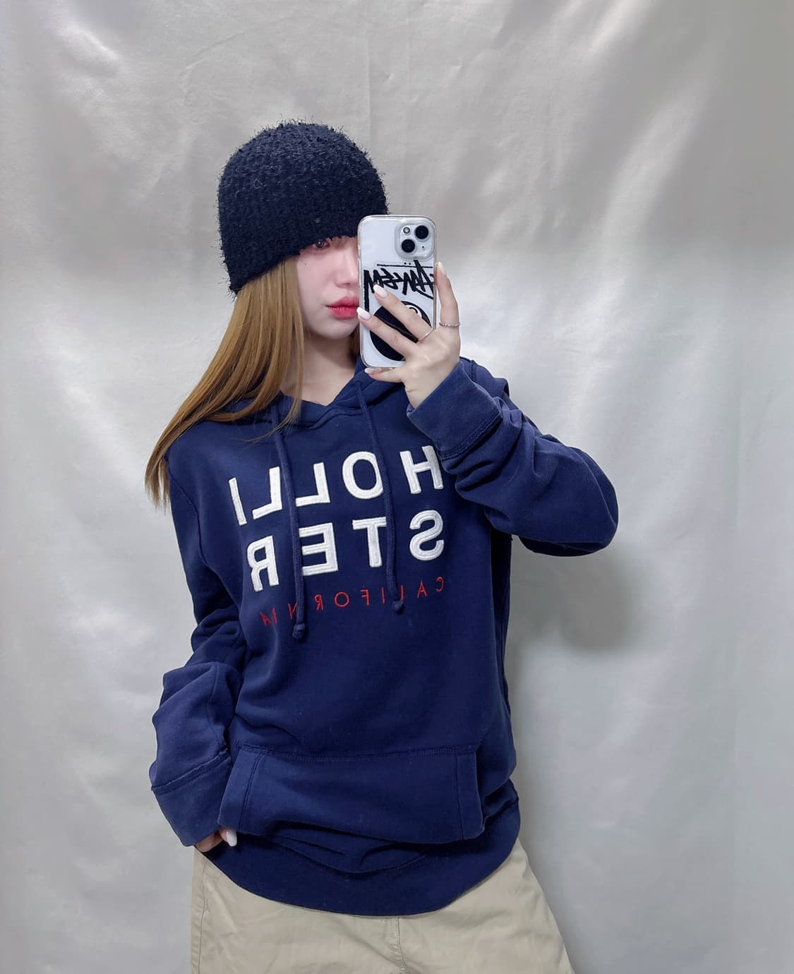 홀리스터 네이비 빅로고 후드  상품이미지2