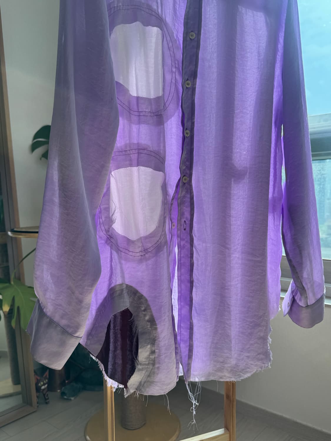 Edward Cuming Purple Cutout Shirt 상품이미지3
