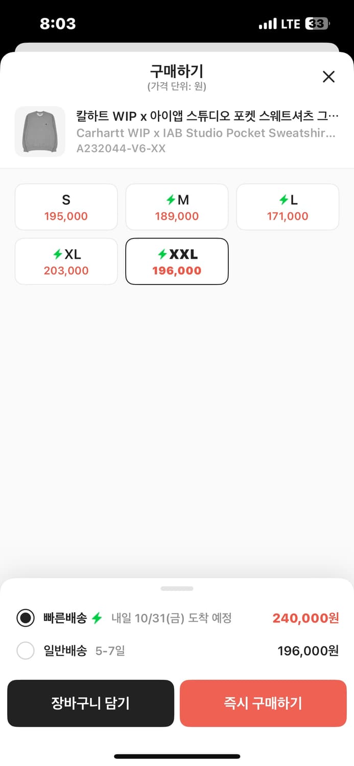 칼하트 wip 아이앱 맨투맨  상품이미지2