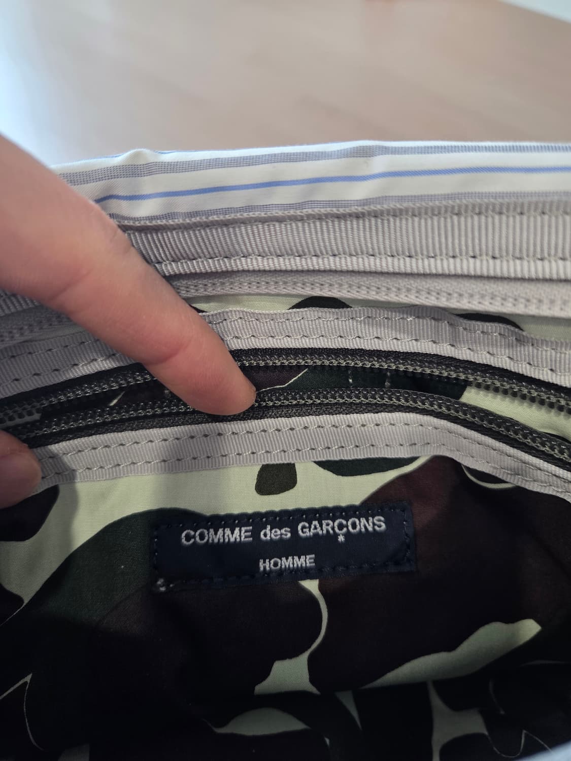 포터 x 꼼데가르송 옴므 체크 숄더백 화이트 상품이미지5