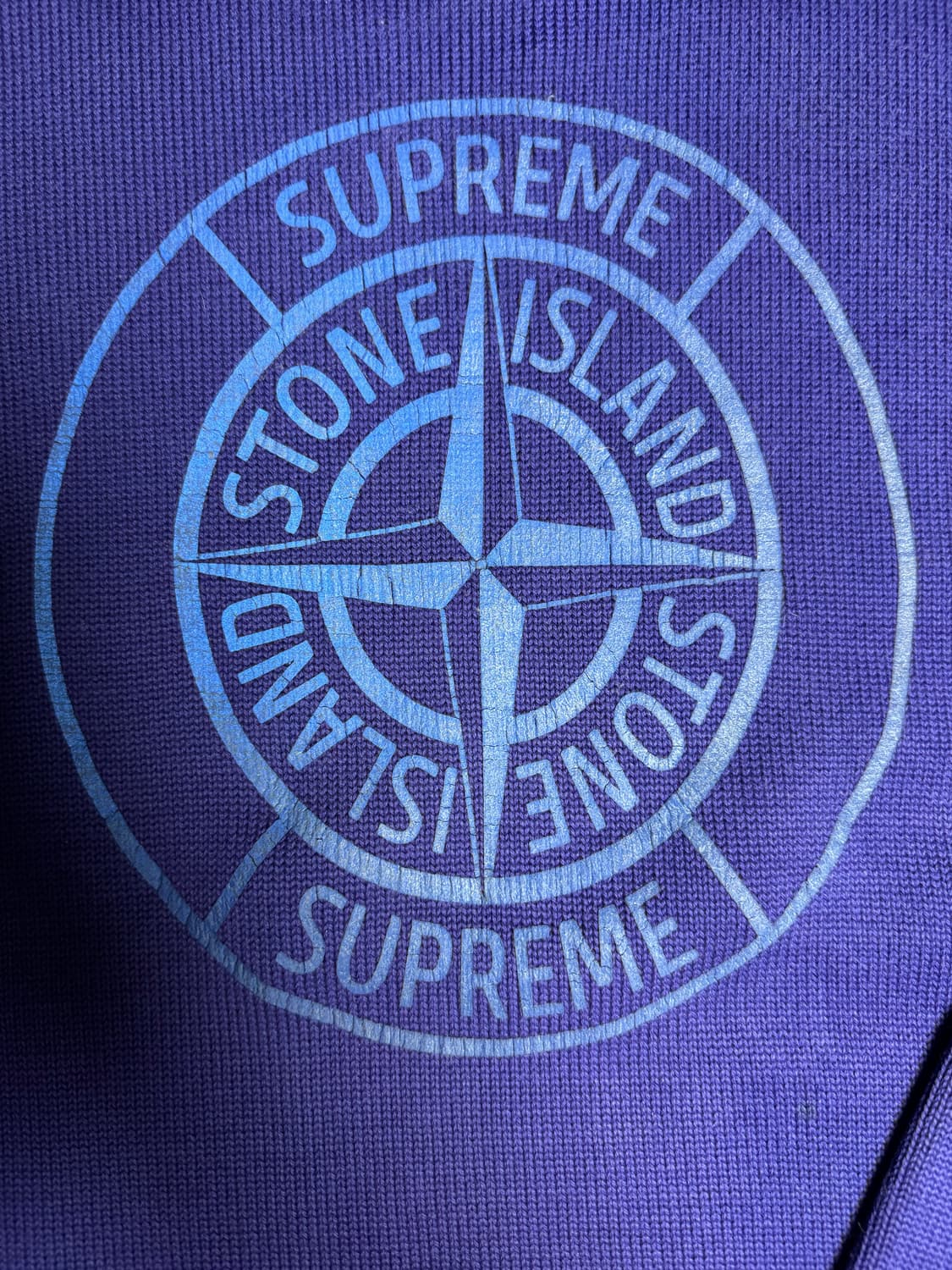 슈프림x스톤아일랜드 리플렉티브 콤파스 니트 블루 XL 상품이미지6