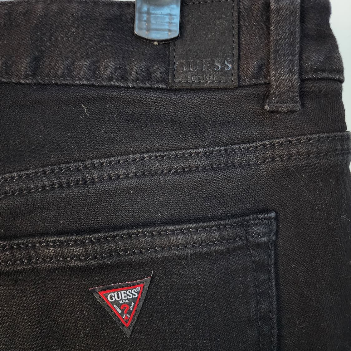 게스 블랙 데님 약기모 바지 상품이미지4