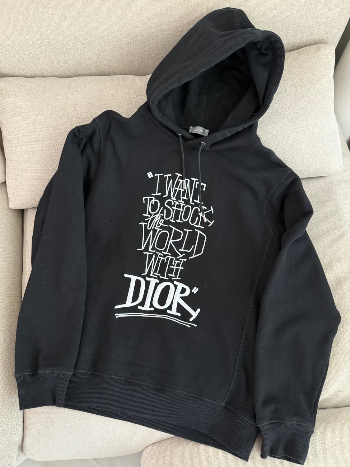 디올 X 숀 스투시 콜라보 블랙 후드티 M 상품이미지1