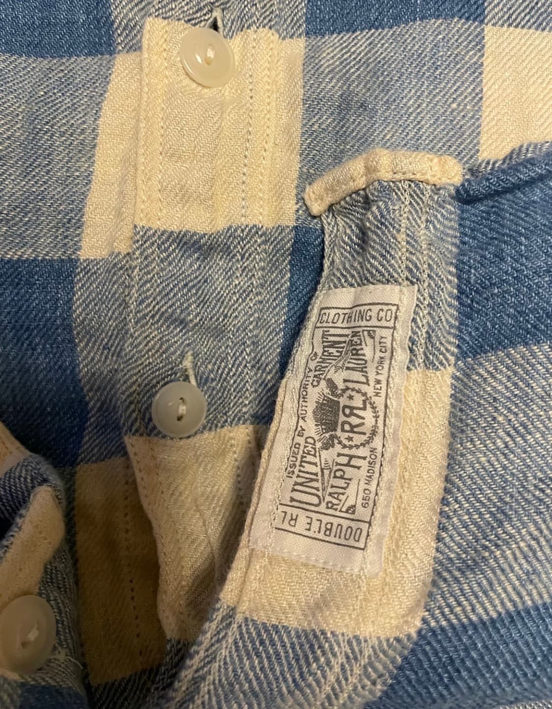 더블알엘 린넨 플렌드 체크셔츠 m 상품이미지4