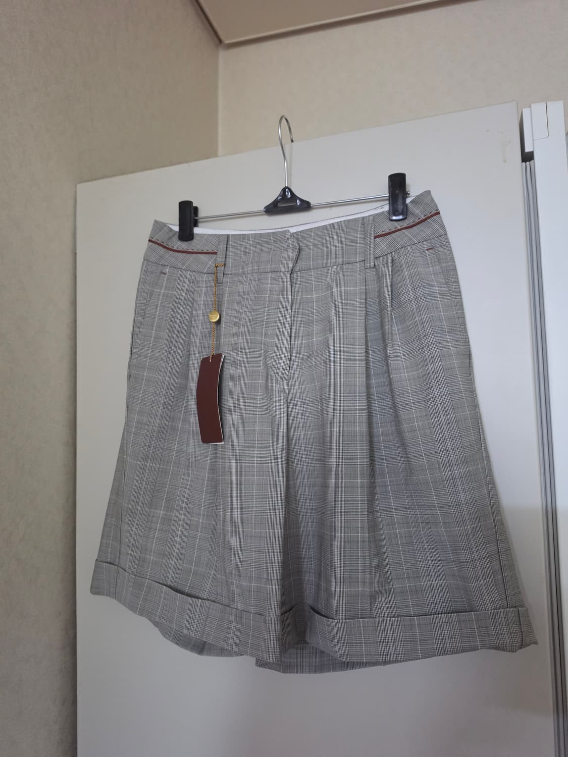 새상품)가먼트골프 쿨울 글렌체크 하프팬츠 반바지 상품이미지3