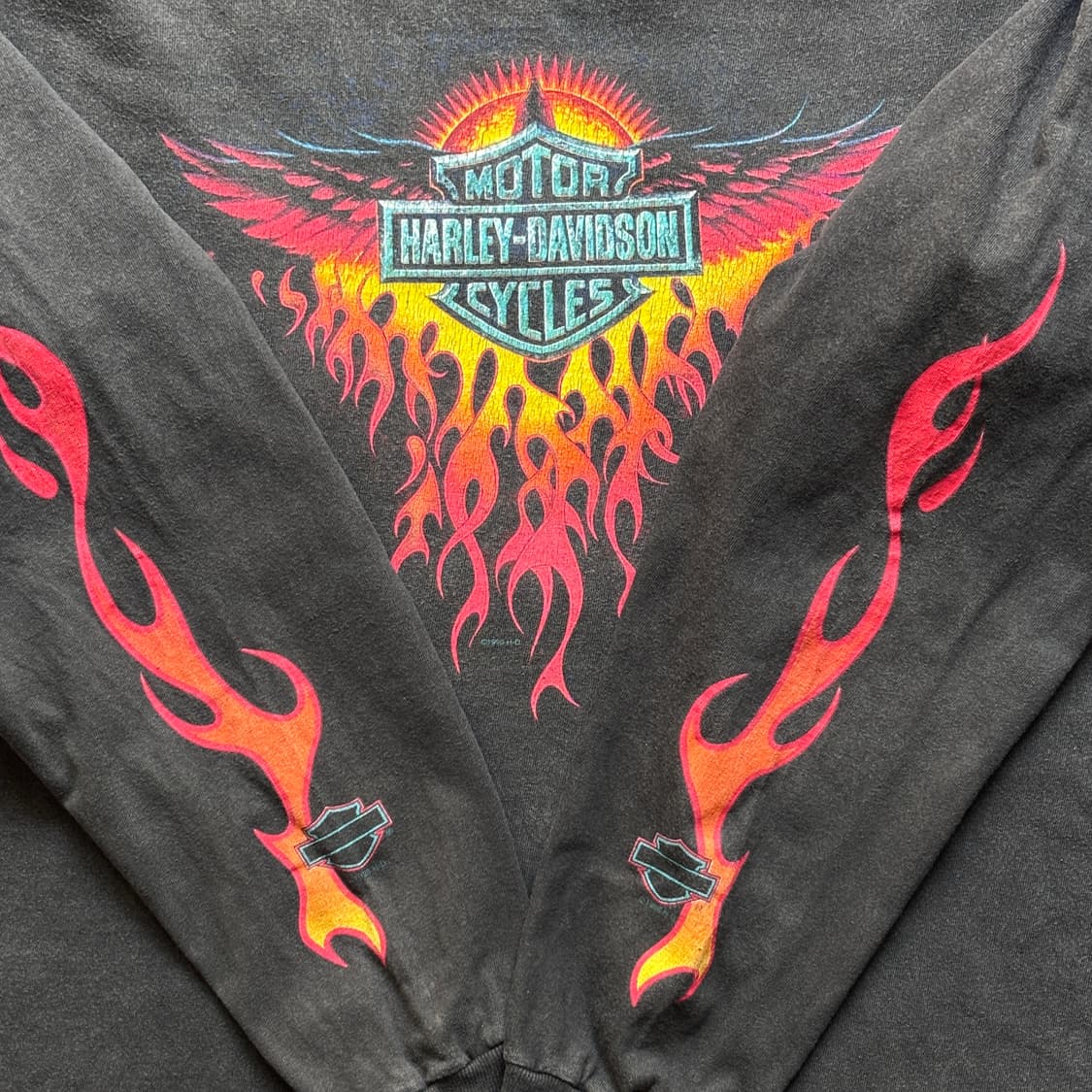 90s 빈티지 할리데이비슨 플레임 롱슬리브 티셔츠 상품이미지4