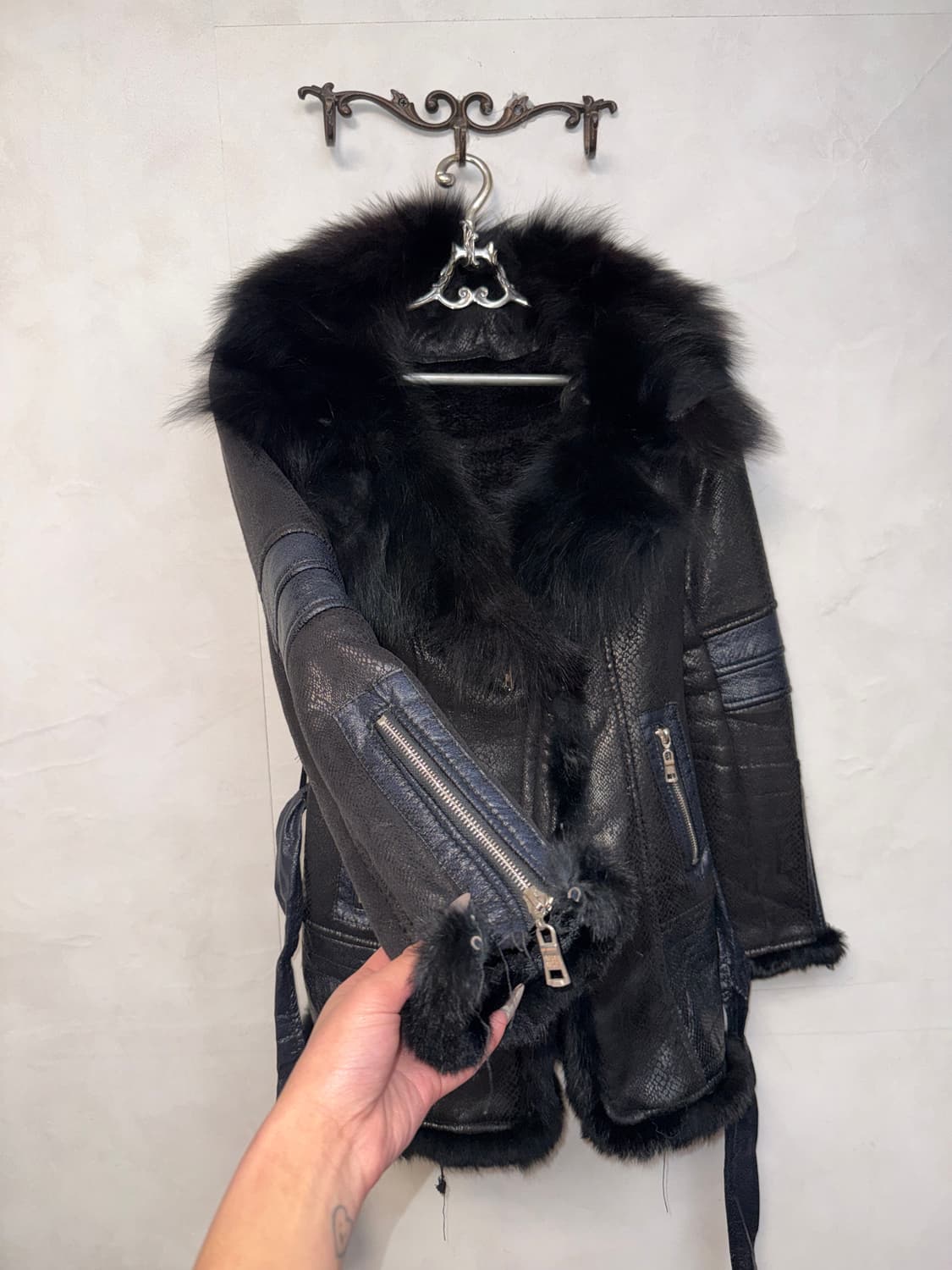 Black python belted fur mustang 상품이미지4