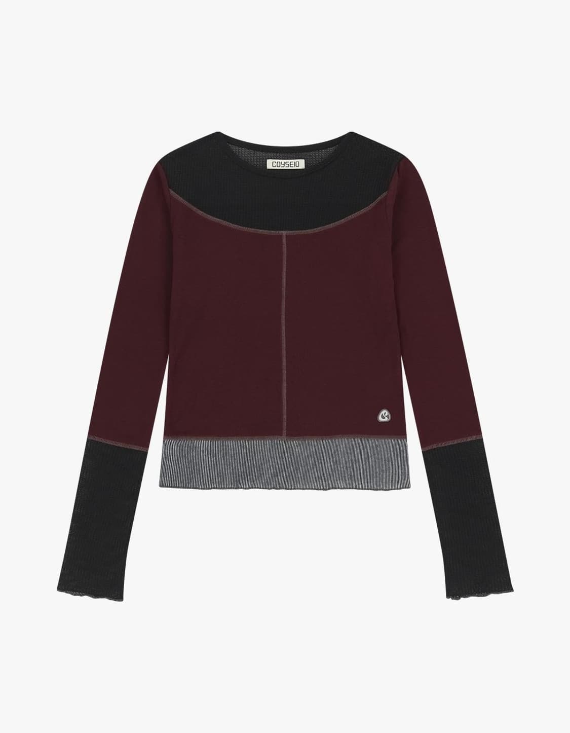 코이세이오 네트 스티치 롱슬리브 플럼 레드 상품이미지1