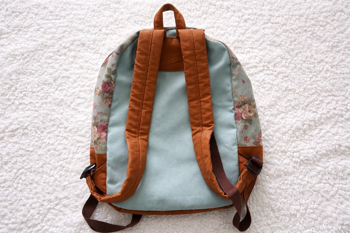 모리걸 빈티지 잔꽃 플라워 민트 백팩 🌸🩵 상품이미지2