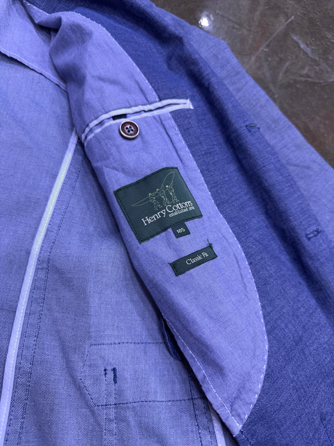 헨리코튼 클래식핏 싱글 3버튼 코튼 혼방 스포츠 자켓 105 상품이미지7