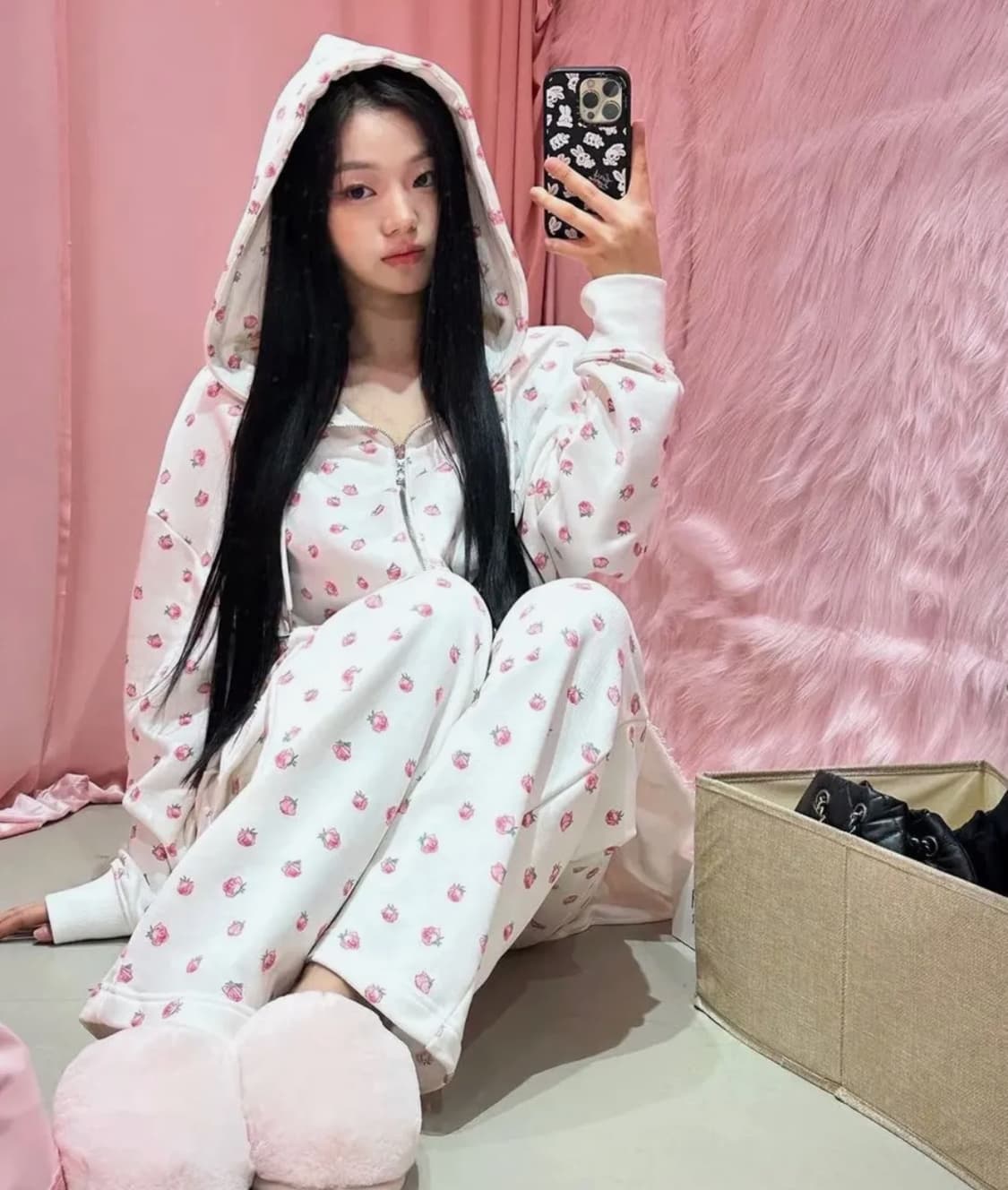 유희 플라워패턴 후드집업 상품이미지1