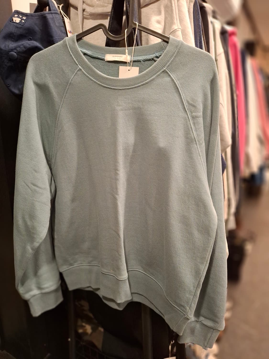 (마지막특가) 슬로우앤드 민트색 맨투맨 상품이미지1