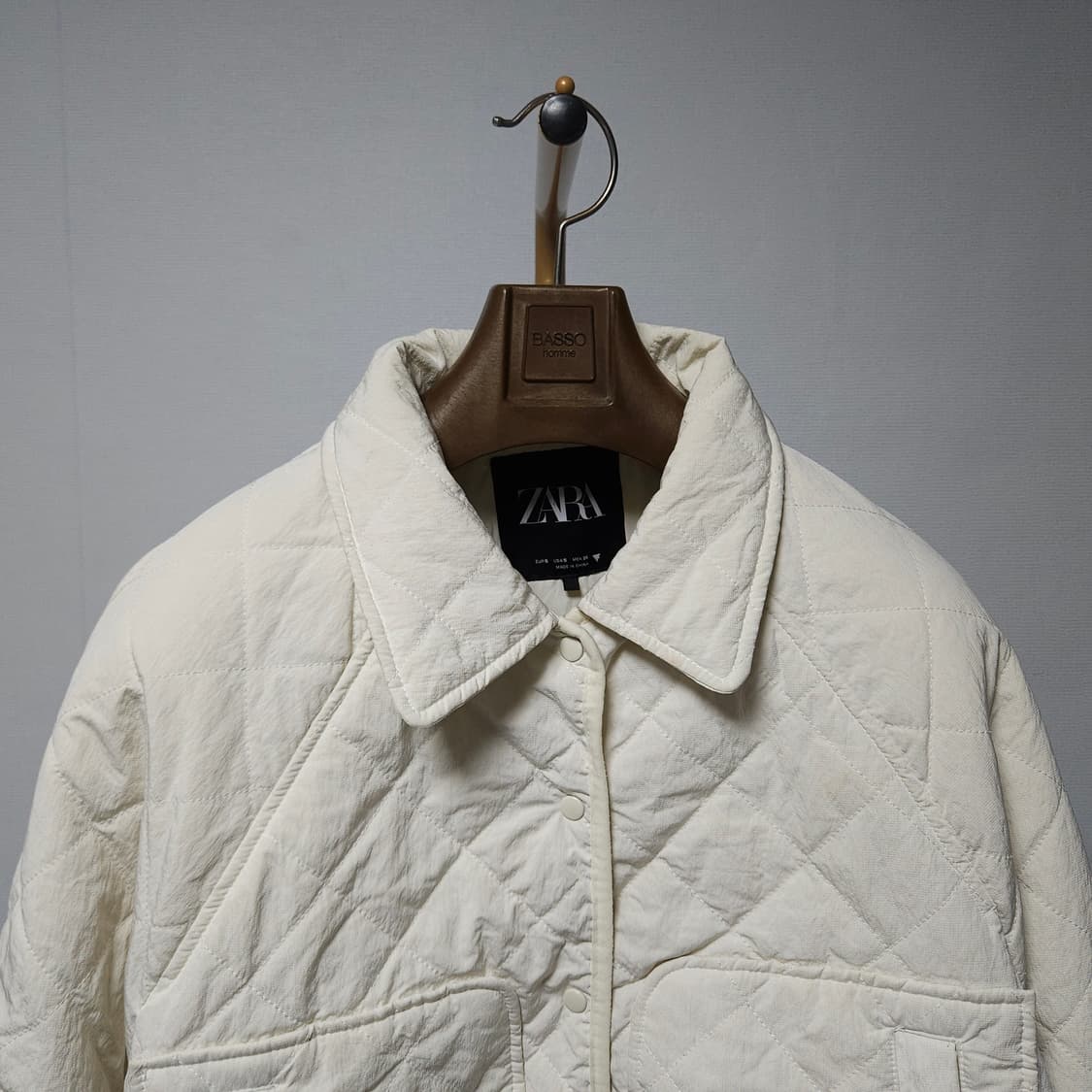 S ) 자라 여성 오버핏 아이보리 퀼팅 크롭 자켓 상품이미지2