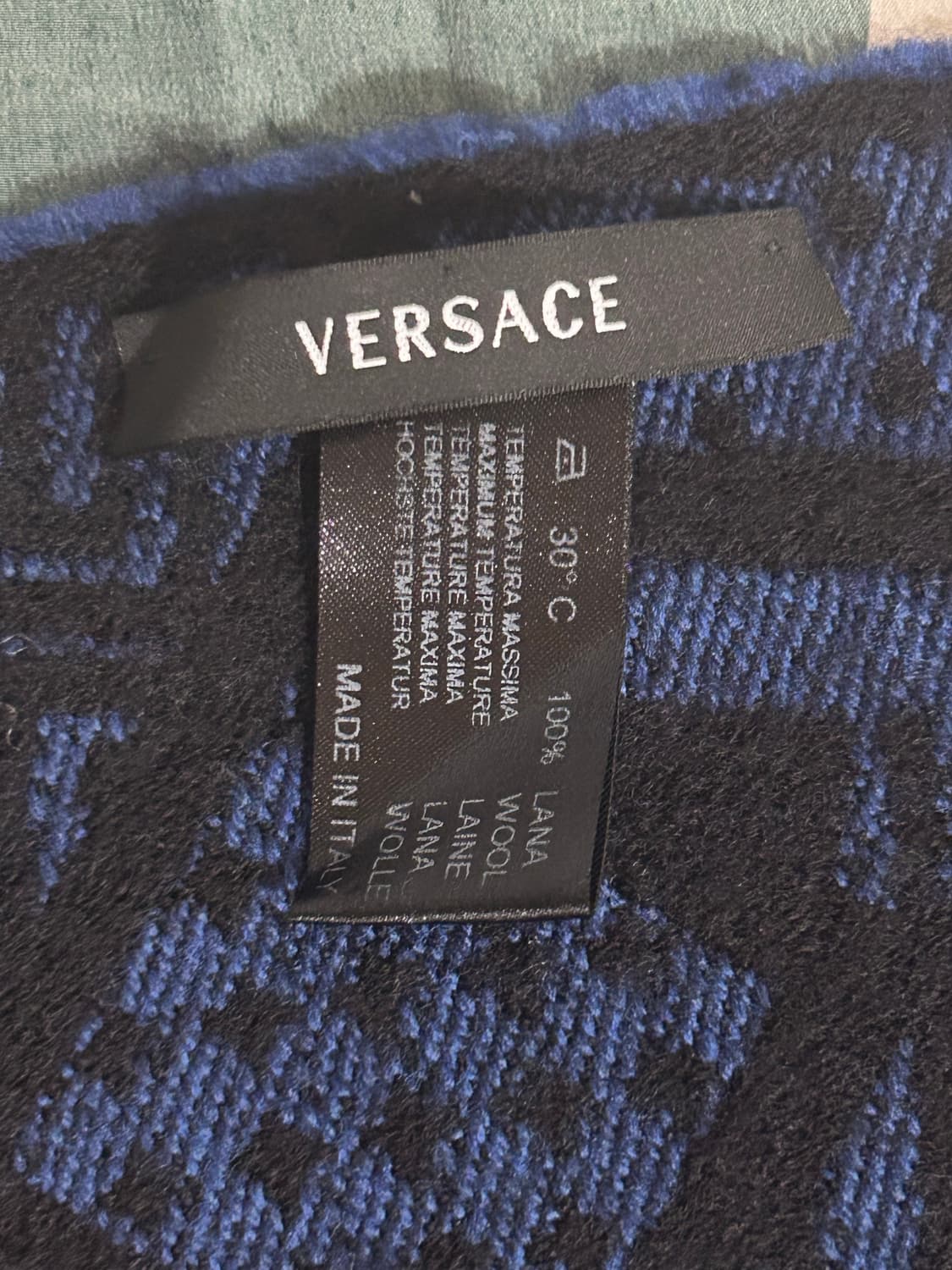 베르사체 울 머플러 블랙/블루 상품이미지3