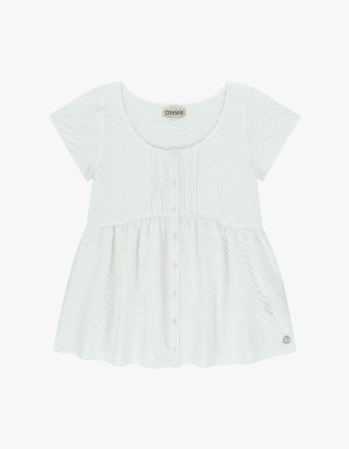 코이세이오 핀턱 블라우스 화이트 상품이미지1