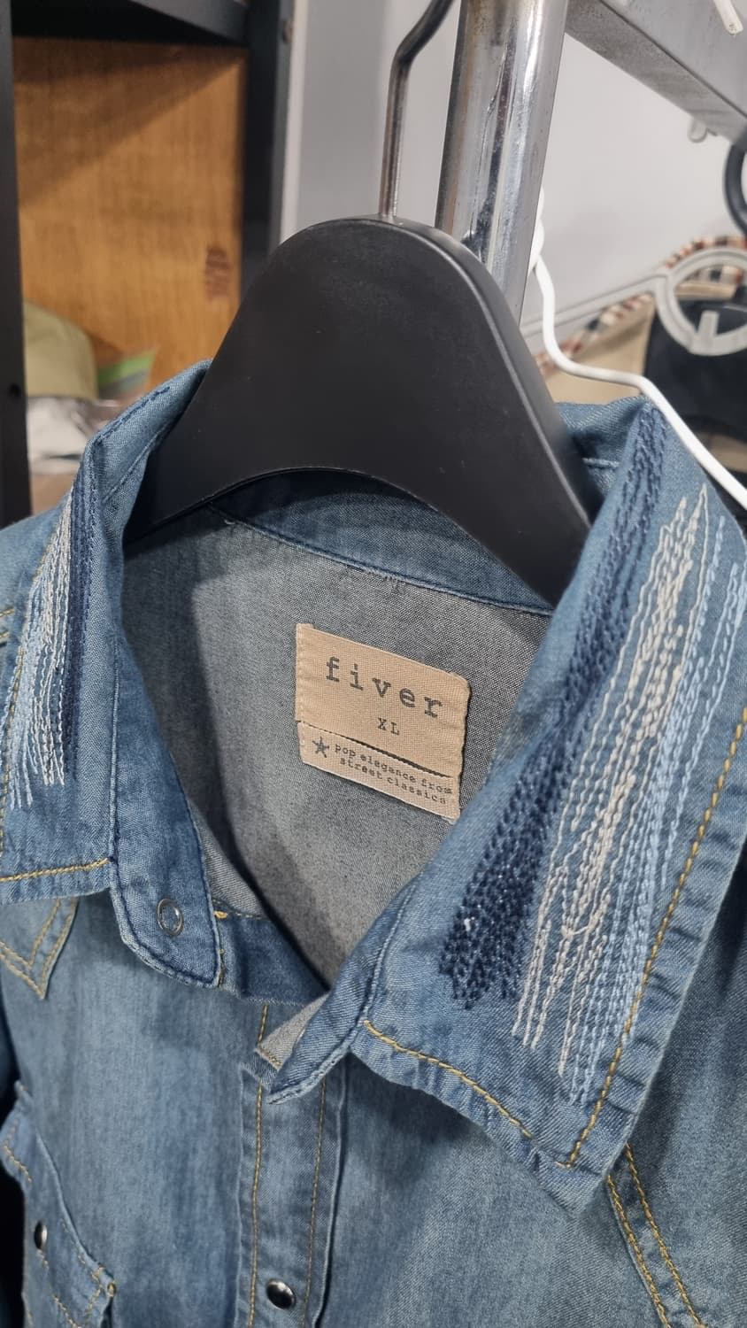 시리즈 FIVER (코오롱정품) 봄가을 똑딱이 데님셔츠 xL(105) 상품이미지2