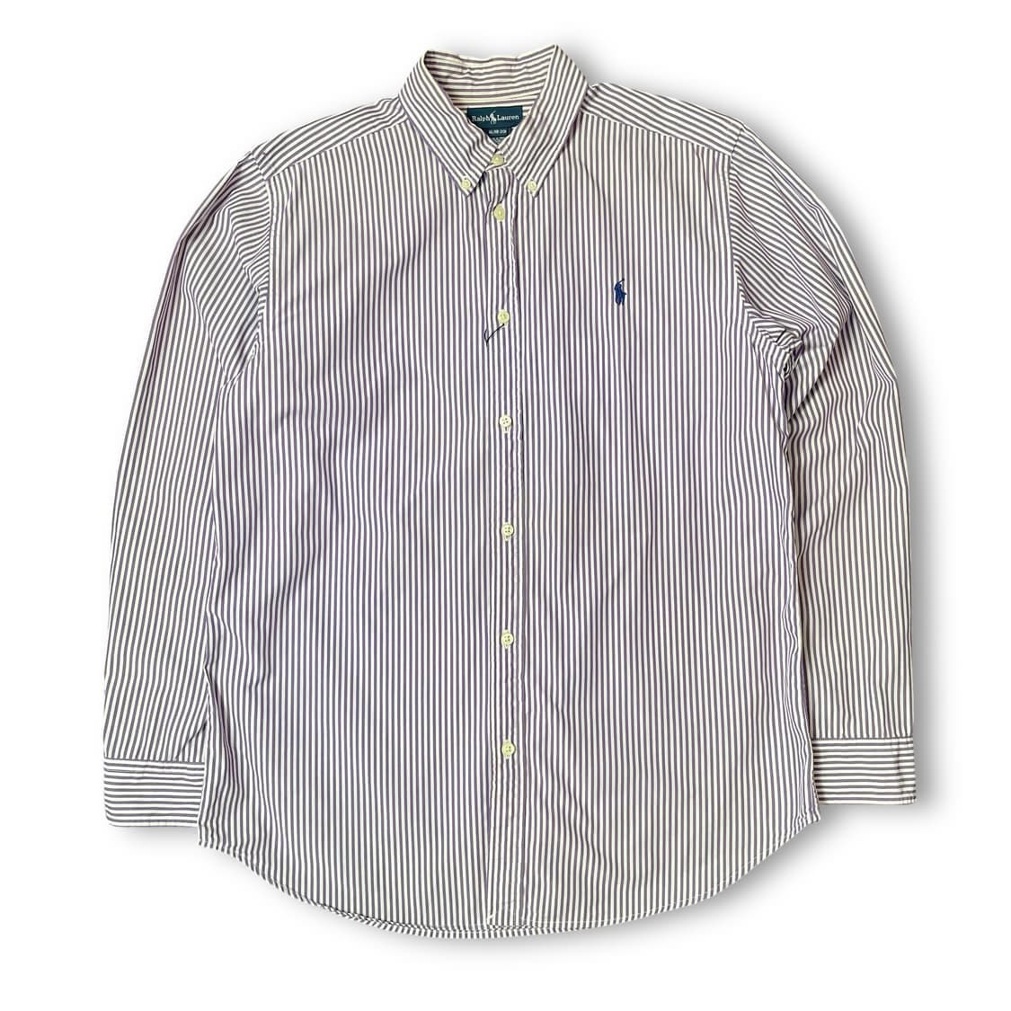 폴로 랄프로렌 퍼플 스트라이프 긴팔 셔츠 XL 상품이미지1