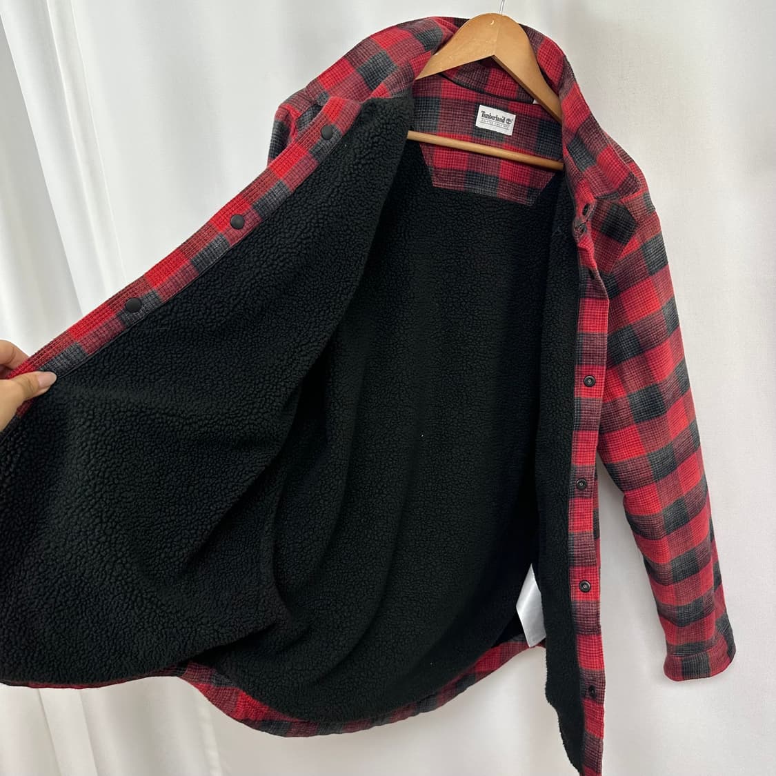   팀버랜드 남자 면 체크 남방 자켓 기모도톰 XL  상품이미지3