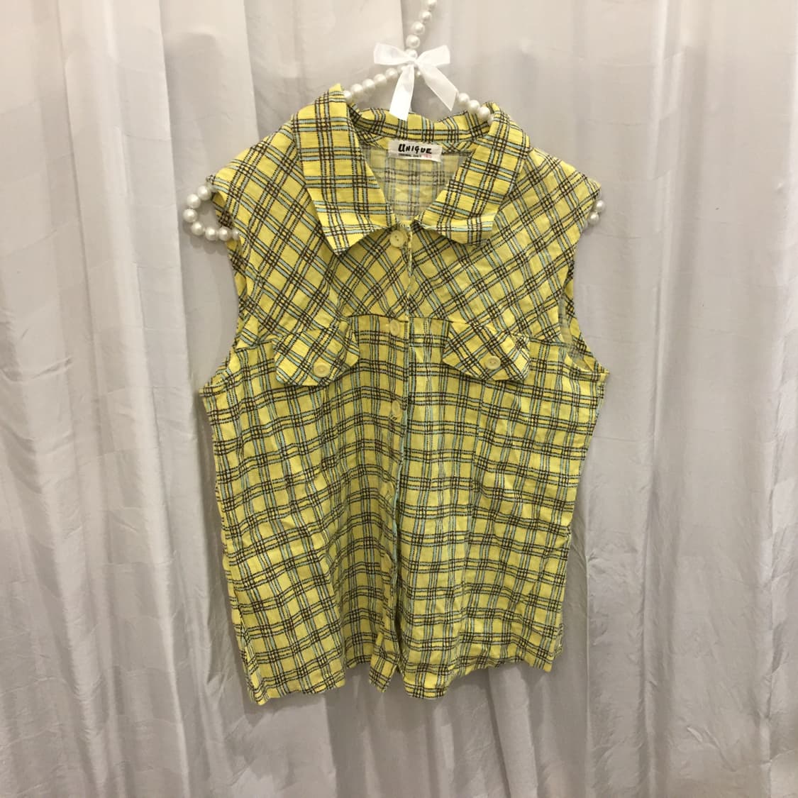 JPN Vintage 괴짜 웨스턴 모리걸 레몬 셔츠 슬리브리스 상품이미지3
