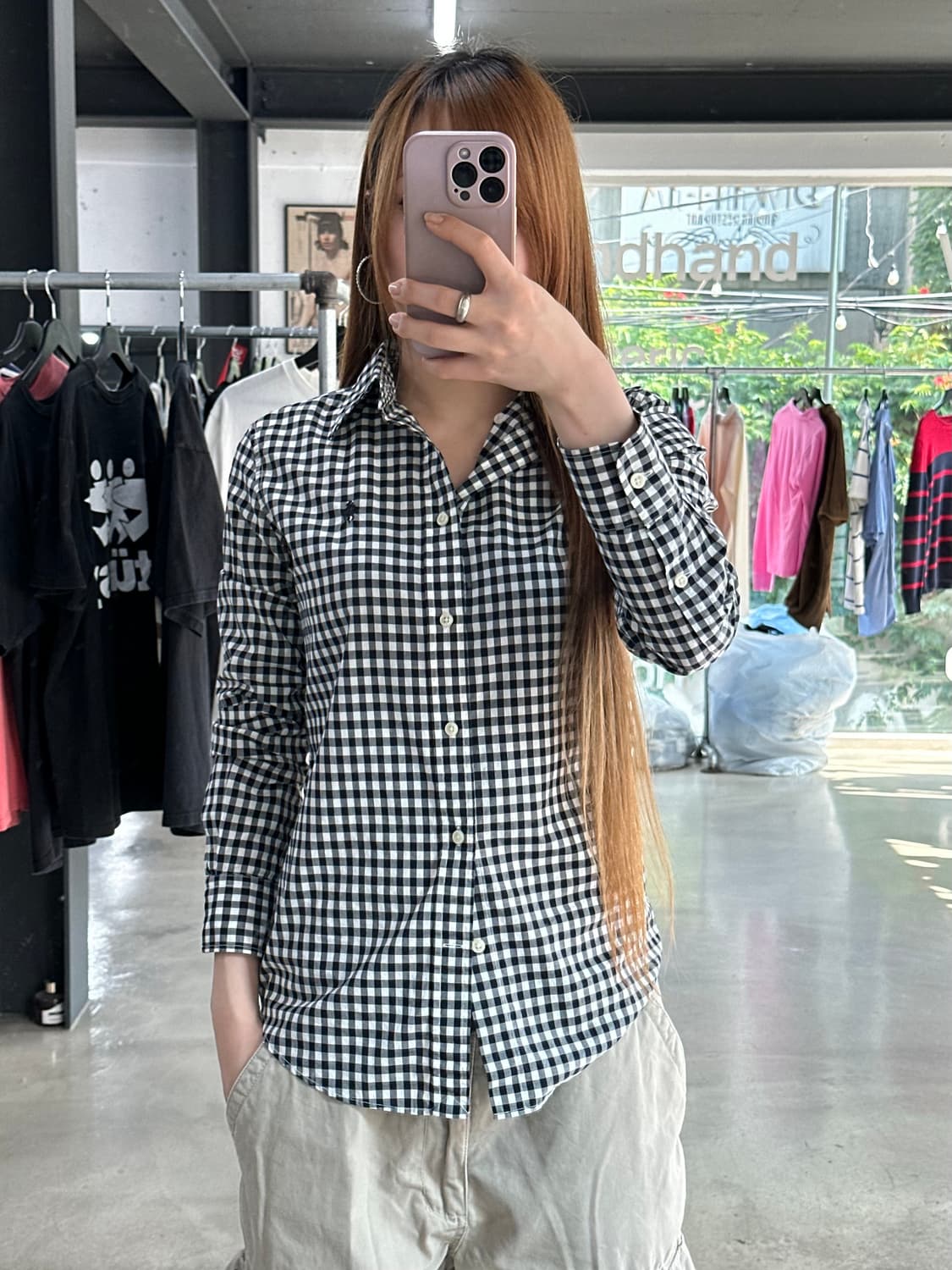 폴로랄프로렌 블랙포니 슬림핏 체크긴팔셔츠 상품이미지4
