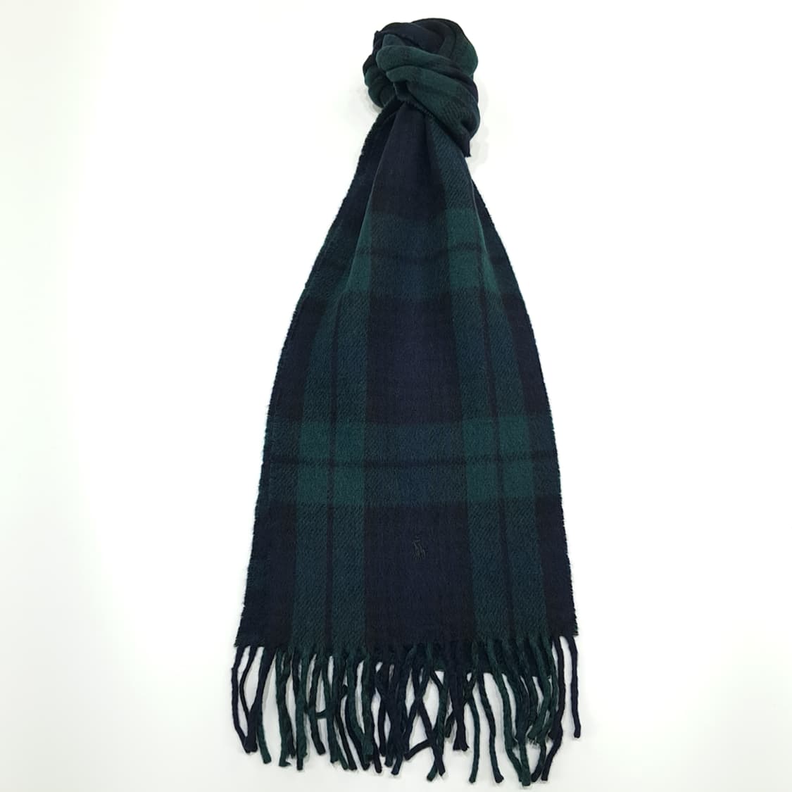 MX323 폴로 랄프로렌 클래식 블랙워치 타탄체크 램스울 목도리 머플러 상품이미지1