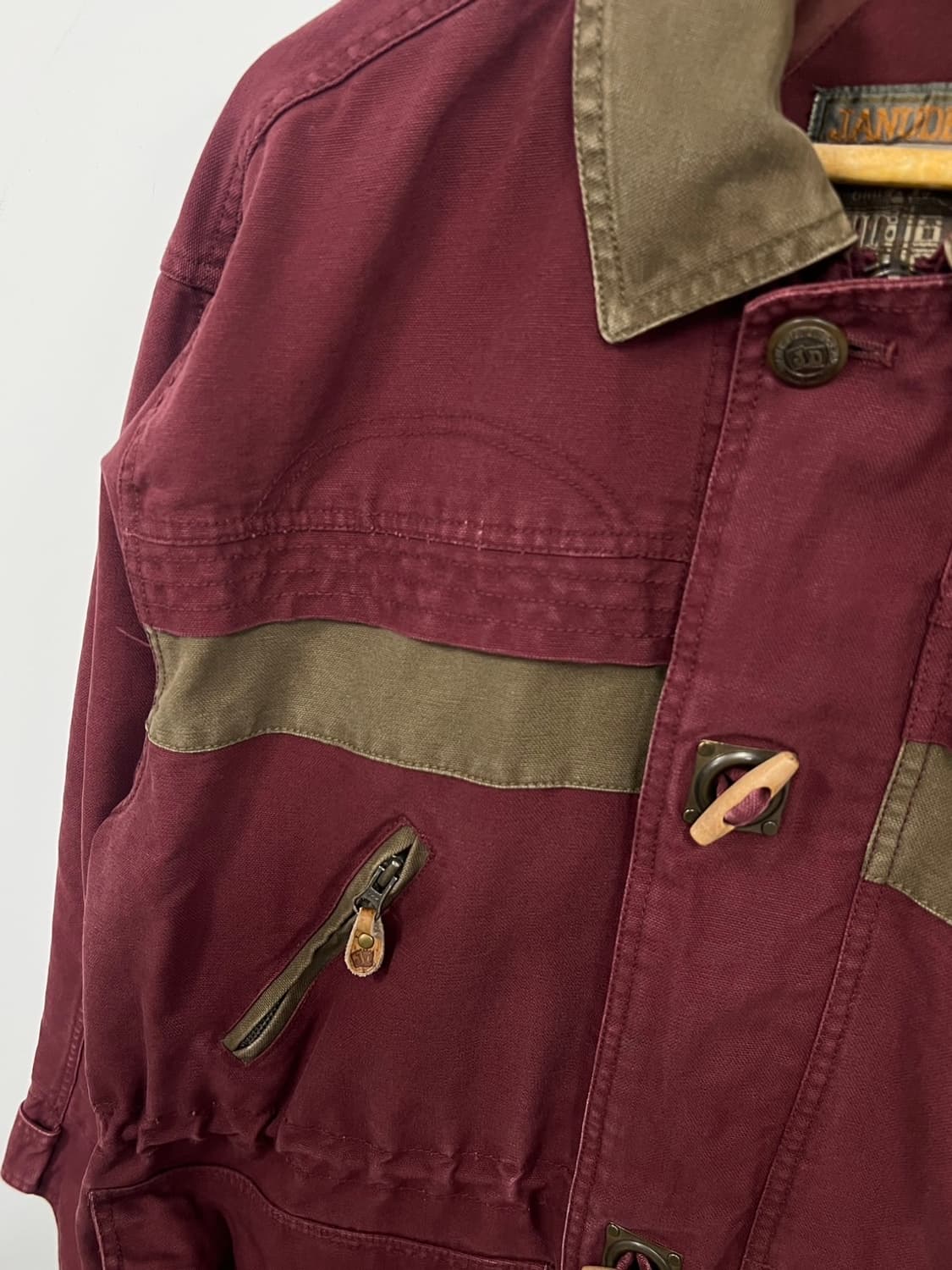 빈티지 사파리 버건디 워크웨어 코튼 워크 자켓 상품이미지3