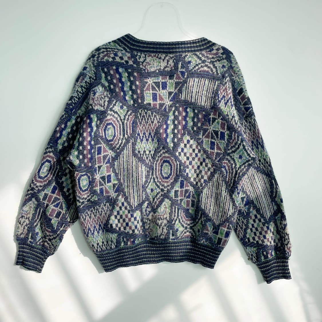 A2 미쏘니 스포츠 패턴 니트가디건 L사이즈 상품이미지2