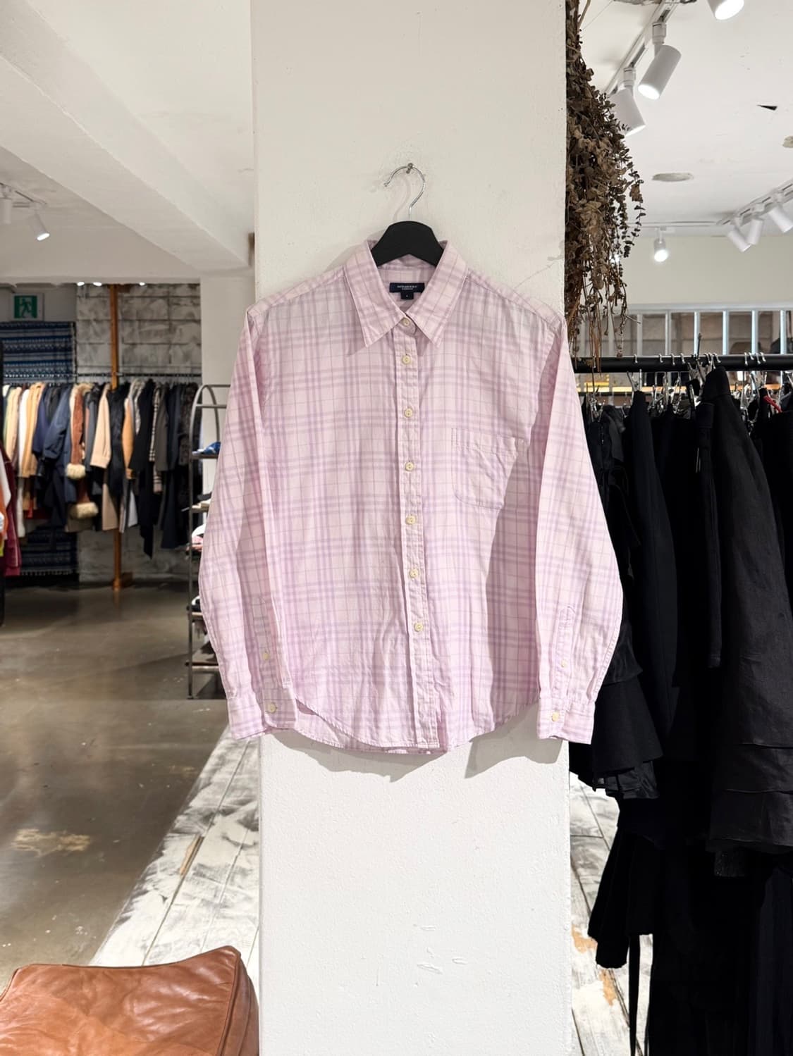 버버리 라벤더 체크 포켓 셔츠 상품이미지1