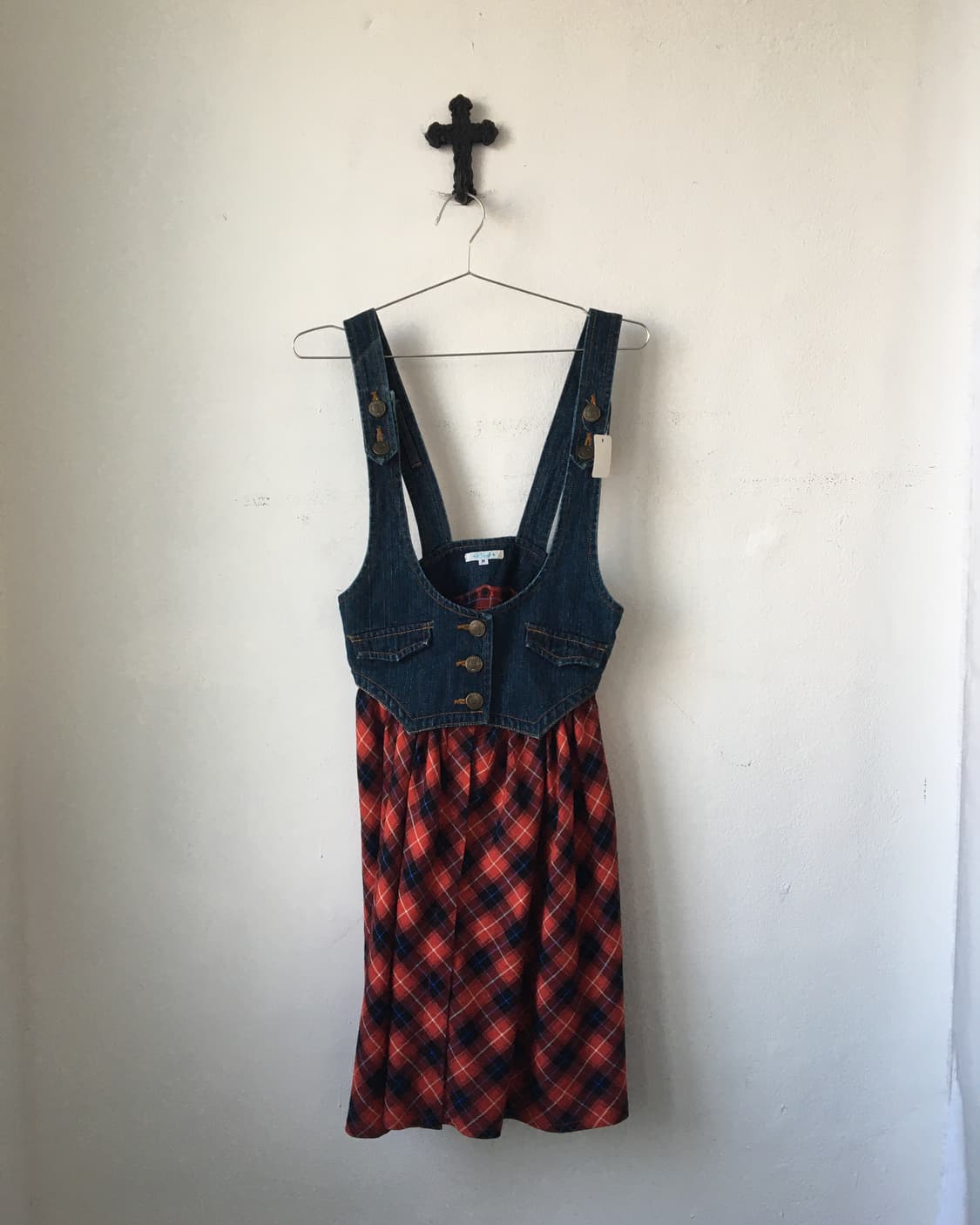 Skirt layered denim vest 상품이미지1