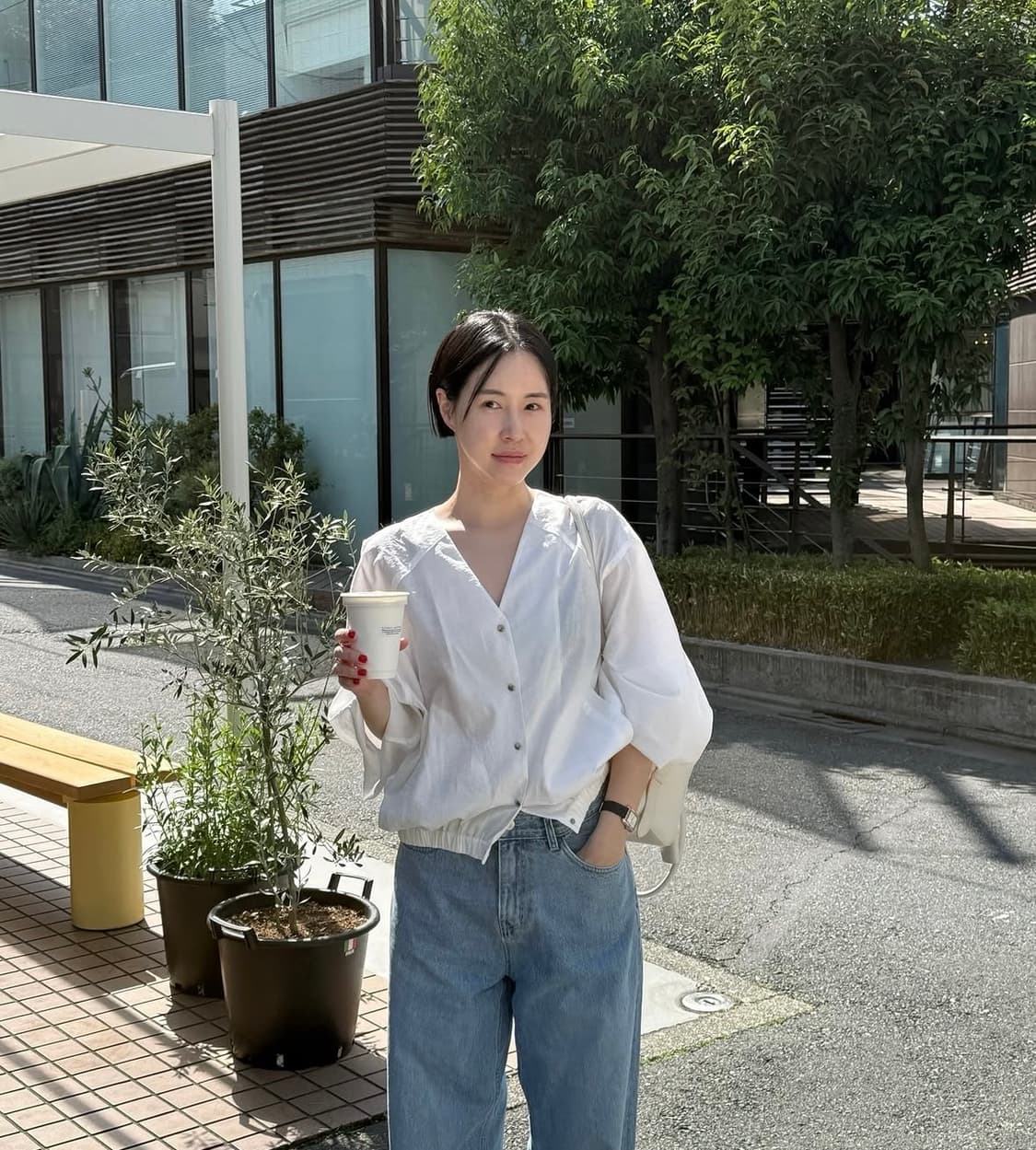 어그스트 ugst sheer no-collar jumper (white) 상품이미지3