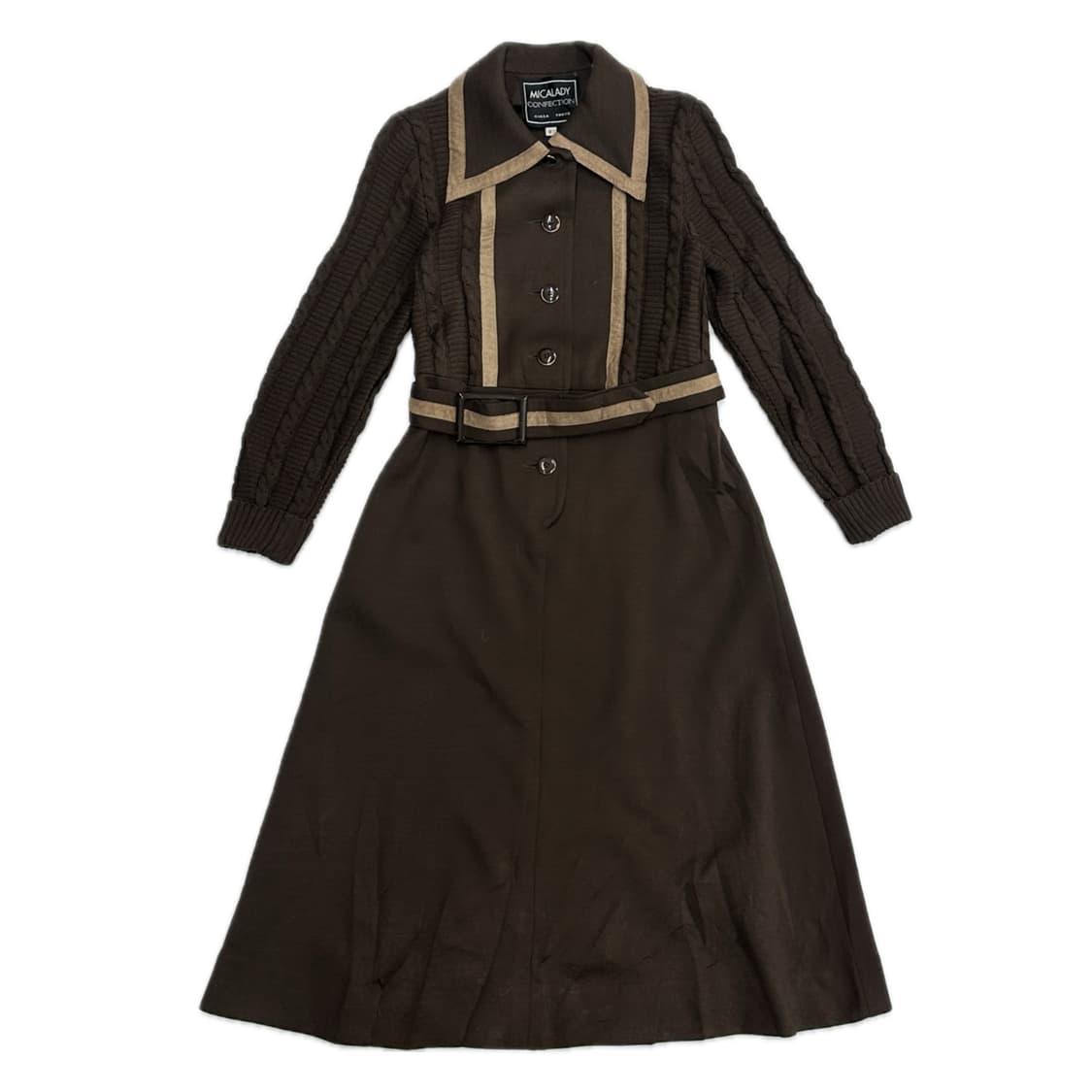 🤎슈슈룬 쇼콜라깔 롱 원피스🤎 브라운 니트 양산형 마계 라떼갸루 고딕 상품이미지3